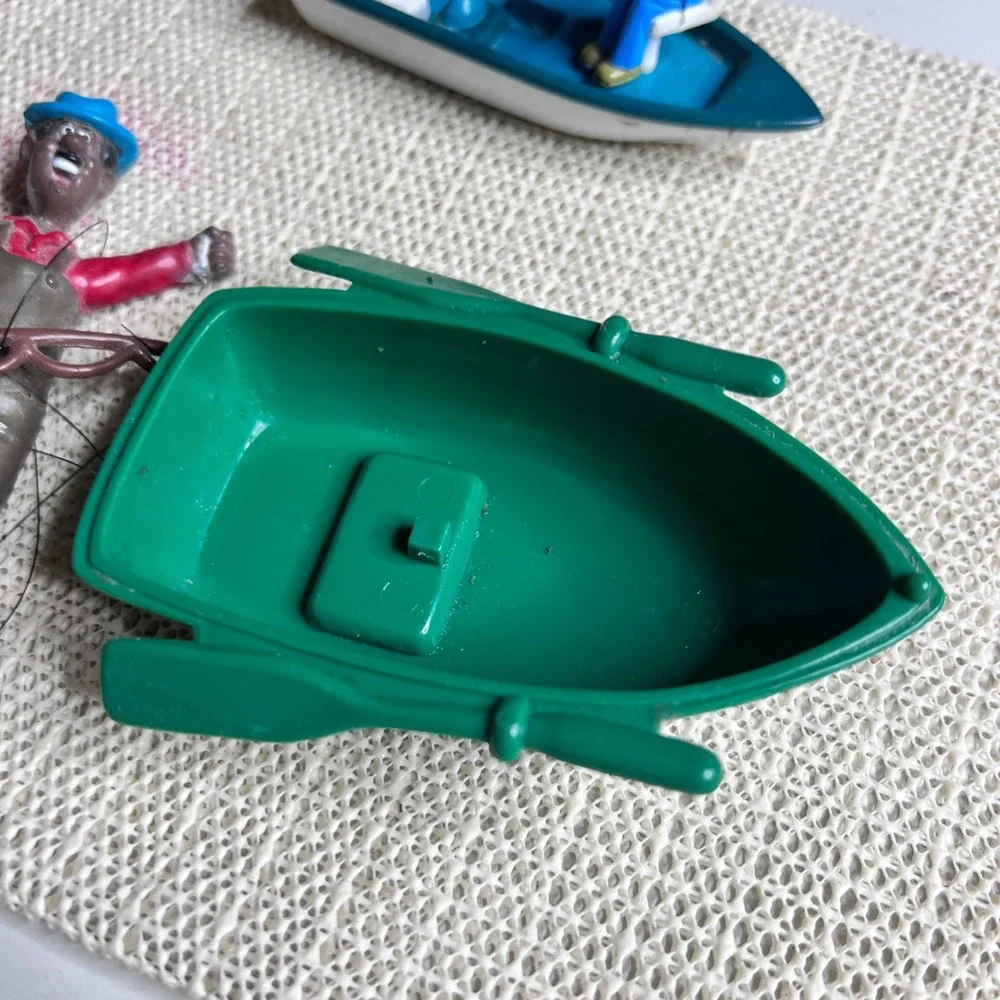 Lemax Christmas Village Fishing Figurines‎ and Boats Set 6 Piece Mixed Lot